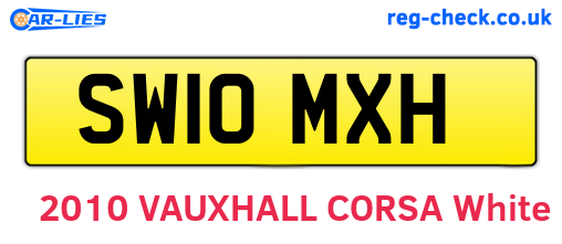 SW10MXH are the vehicle registration plates.