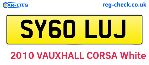 SY60LUJ are the vehicle registration plates.