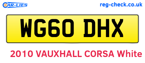 WG60DHX are the vehicle registration plates.
