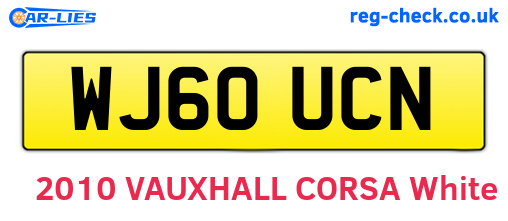 WJ60UCN are the vehicle registration plates.