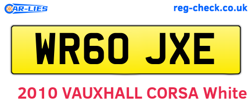 WR60JXE are the vehicle registration plates.