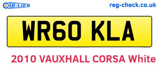 WR60KLA are the vehicle registration plates.