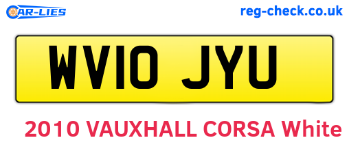 WV10JYU are the vehicle registration plates.
