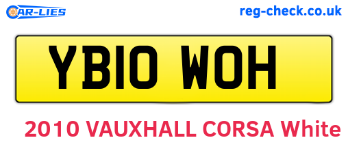 YB10WOH are the vehicle registration plates.