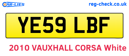 YE59LBF are the vehicle registration plates.