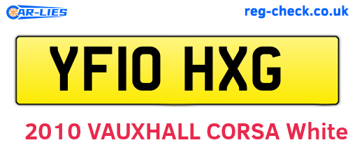 YF10HXG are the vehicle registration plates.
