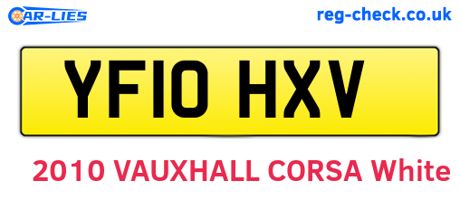 YF10HXV are the vehicle registration plates.
