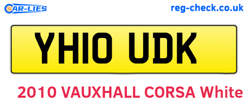 YH10UDK are the vehicle registration plates.