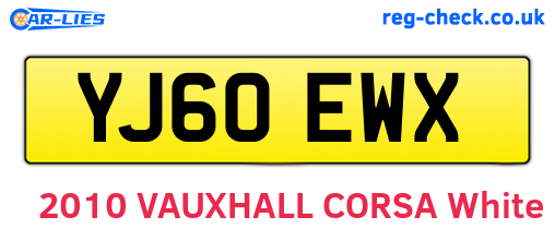 YJ60EWX are the vehicle registration plates.