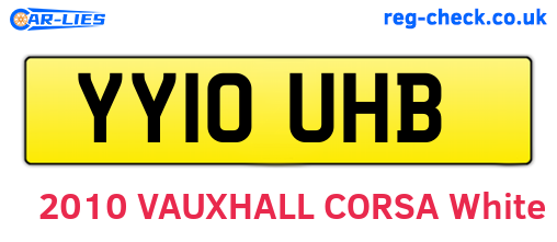 YY10UHB are the vehicle registration plates.