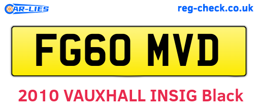 FG60MVD are the vehicle registration plates.