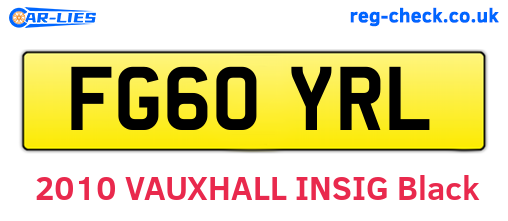 FG60YRL are the vehicle registration plates.
