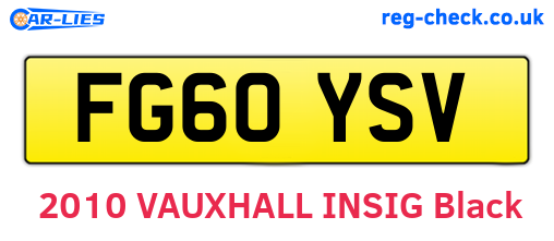 FG60YSV are the vehicle registration plates.