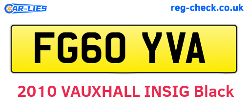 FG60YVA are the vehicle registration plates.
