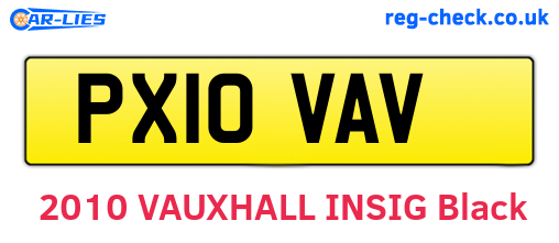 PX10VAV are the vehicle registration plates.