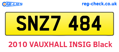 SNZ7484 are the vehicle registration plates.