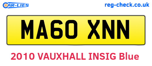 MA60XNN are the vehicle registration plates.