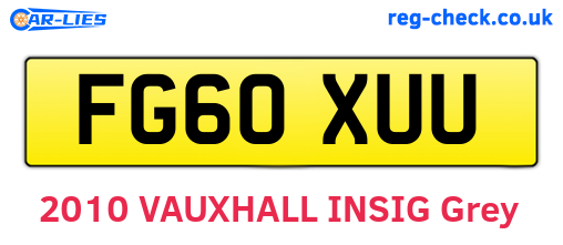 FG60XUU are the vehicle registration plates.