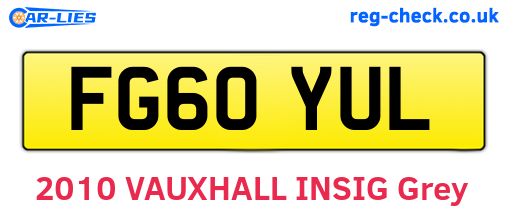 FG60YUL are the vehicle registration plates.