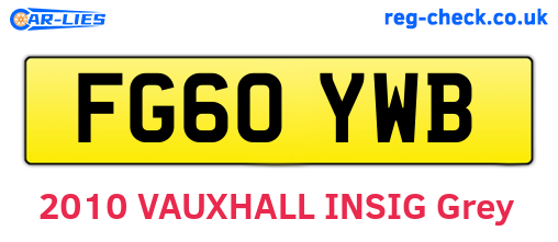 FG60YWB are the vehicle registration plates.