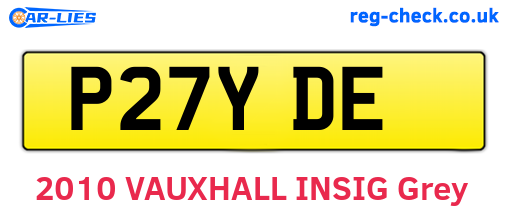 P27YDE are the vehicle registration plates.