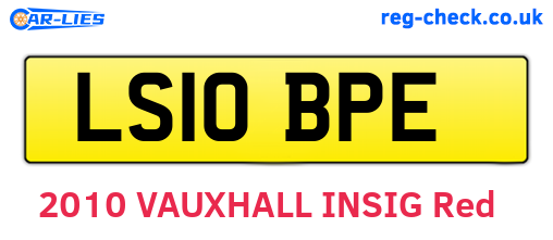 LS10BPE are the vehicle registration plates.