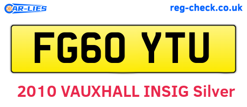 FG60YTU are the vehicle registration plates.