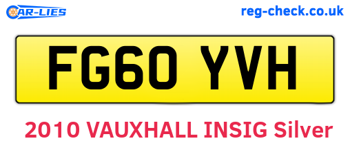 FG60YVH are the vehicle registration plates.