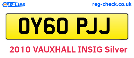 OY60PJJ are the vehicle registration plates.