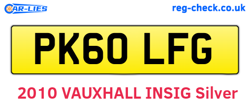 PK60LFG are the vehicle registration plates.