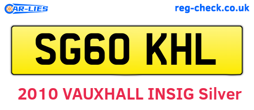 SG60KHL are the vehicle registration plates.