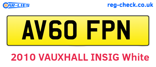 AV60FPN are the vehicle registration plates.