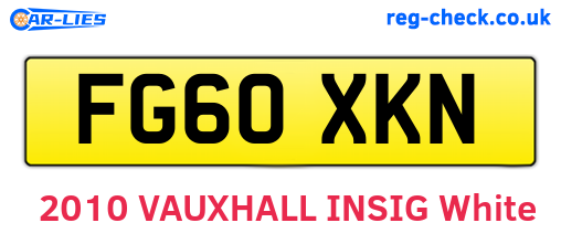 FG60XKN are the vehicle registration plates.