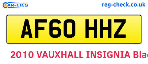 AF60HHZ are the vehicle registration plates.