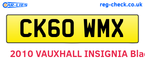 CK60WMX are the vehicle registration plates.