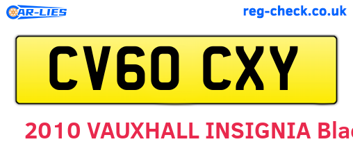 CV60CXY are the vehicle registration plates.