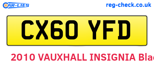 CX60YFD are the vehicle registration plates.