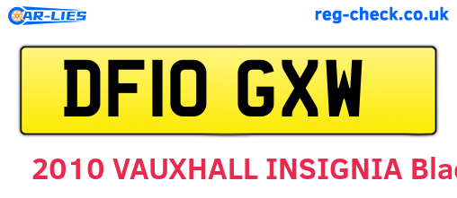DF10GXW are the vehicle registration plates.