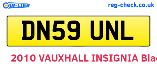 DN59UNL are the vehicle registration plates.
