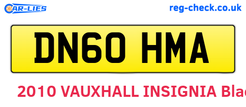 DN60HMA are the vehicle registration plates.