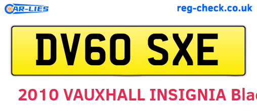 DV60SXE are the vehicle registration plates.
