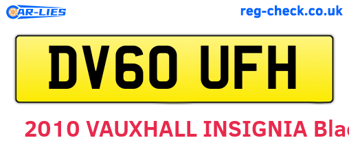 DV60UFH are the vehicle registration plates.