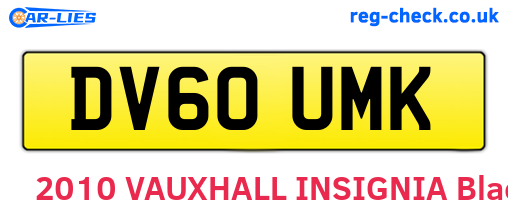 DV60UMK are the vehicle registration plates.