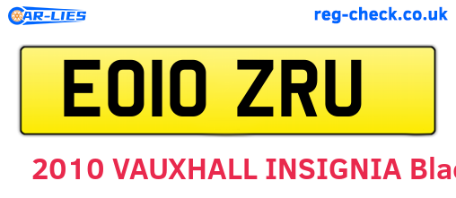 EO10ZRU are the vehicle registration plates.