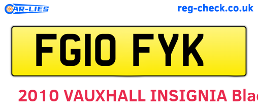 FG10FYK are the vehicle registration plates.