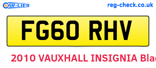FG60RHV are the vehicle registration plates.
