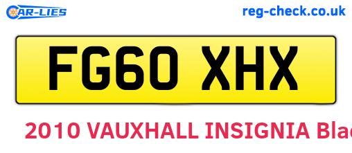 FG60XHX are the vehicle registration plates.