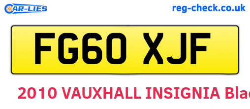 FG60XJF are the vehicle registration plates.