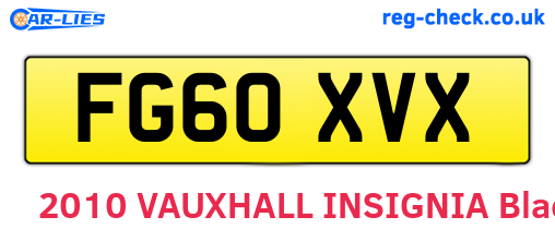 FG60XVX are the vehicle registration plates.