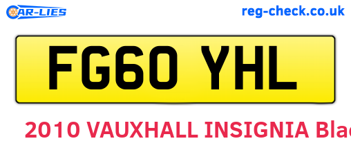 FG60YHL are the vehicle registration plates.